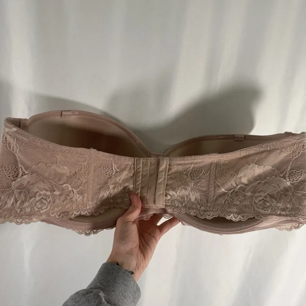 Torrid Curve Strapless Bra Women's 46DDD Tan Beige Hook and Eye